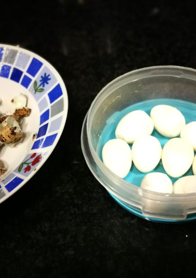 Una foto de Huevos de codorniz cocidos