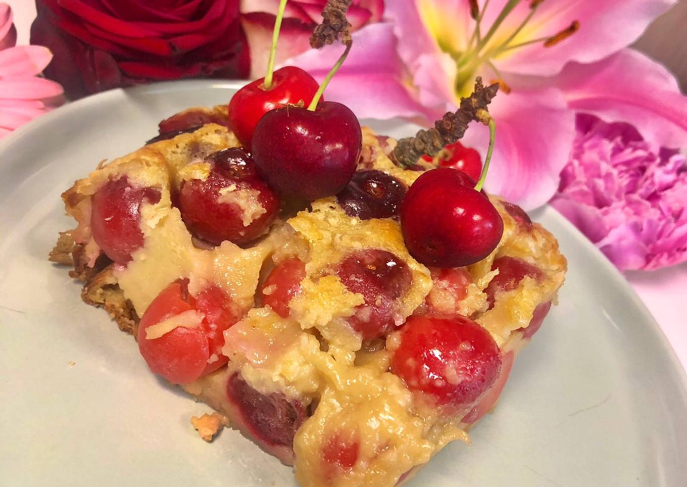 Clafoutis à la cerise et fleur d’oranger