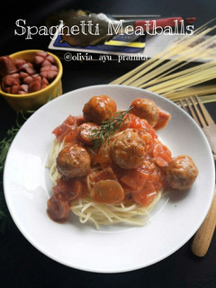 Foto resep 201. Spaghetti Saus Bolognese dengan Bola Daging