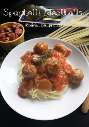 Foto resep 201. Spaghetti Saus Bolognese dengan Bola Daging