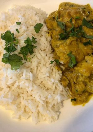 A picture of Murgi’r aam kasundi - Chicken in mango mustard.