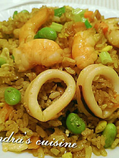 海鮮咖哩炒飯 的食譜成品照片