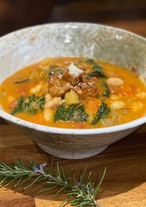 A picture of Ribollita - rich man's poor man's soup.