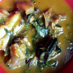 A picture of Native soup with snails.