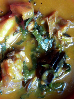 A picture of Native soup with snails.