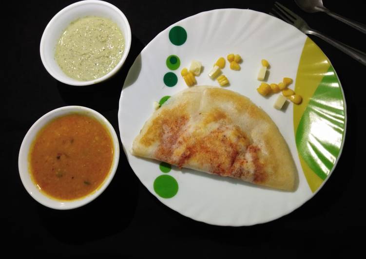 Cheese corn dosa