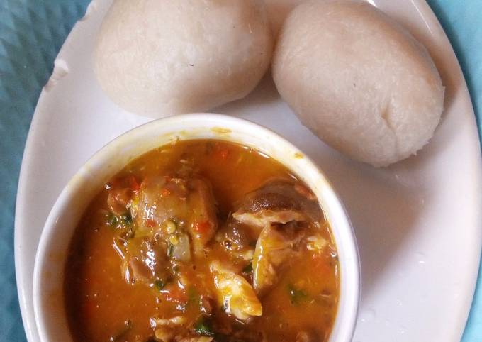 Goat meat native soup with fufu