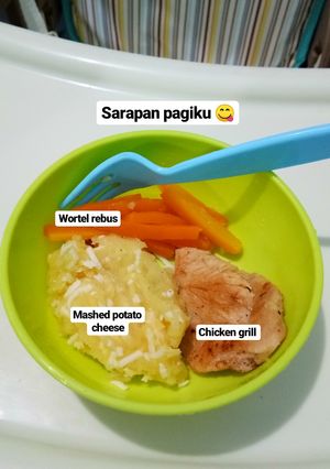 Foto resep Chicken grill with mashed potato and carrot #mpasi 12month+