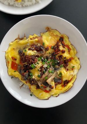 Foto resep Telur dadar jamur chili oil kilat