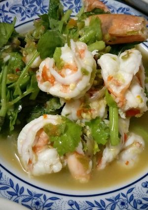 รูปของ ยำกุ้งสด ทำอย่างไร ? ให้กุ้งเนื้อเด้ง แซ่บ ไม่ยุ่ยเละ
