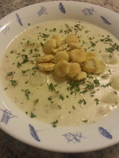 A picture of New England Clam Chowder.