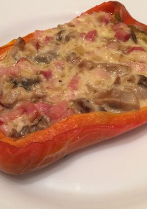 A picture of Carbonara-Style Stuffed Peppers.