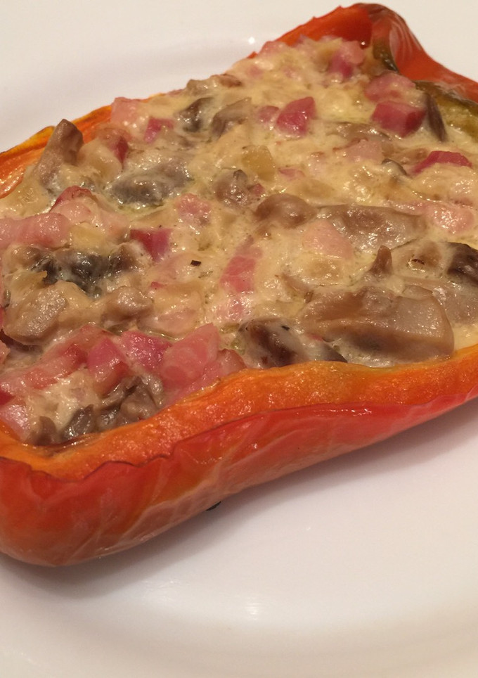 Una foto de Pimientos rellenos a la”carbonara”