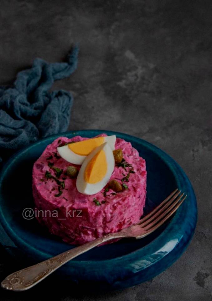 Sillsallad / Шведський салат з буряка та оселедця