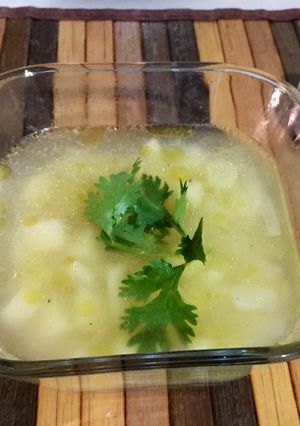 Una foto de Sopa de poro y papa
