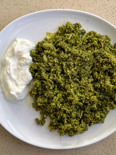 A picture of Paalak rice.