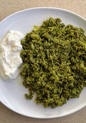 A picture of Paalak rice.