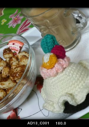 A picture of Crunchy caramel bread popcorn with dudh patti.