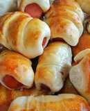 Folhado de salsicha