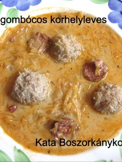 Húsgombócos korhelyleves recept fotója