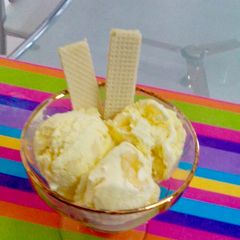Homemade pineapple icecream A picture of Homemade pineapple icecream.