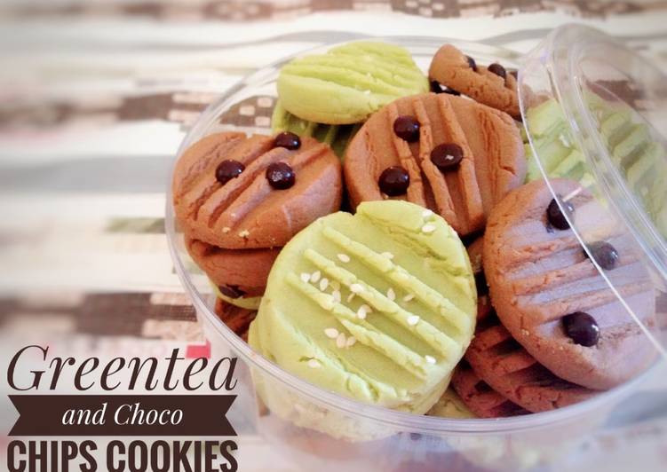 Greentea and Choco Chips Cookies