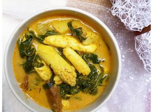 Foto resep Gulai Daun Ubi Bunga Tebu Vegan