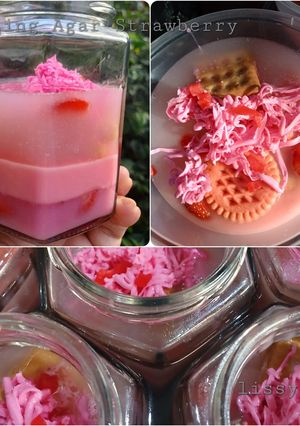 Foto resep Pudding Agar Strawberry In Jar (Agar² Stroberi dalam Stoples)