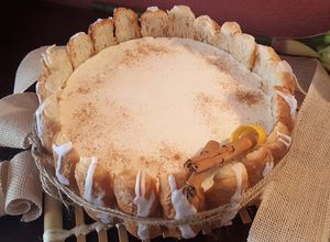 Una foto de Charlota de mousse de horchata