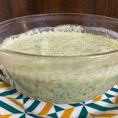 A picture of Raita with veggies.