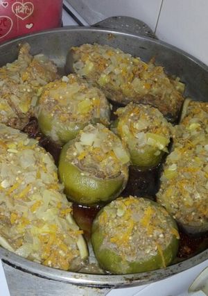 Una foto de Zapallitos y berenjenas rellenos
