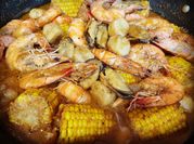 A picture of garlic butter shrimp
