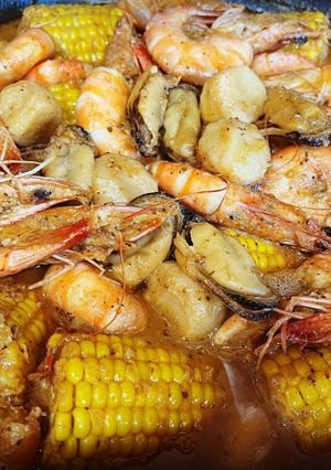 A picture of The Whole Shabang Shrimp (Boiling Crab Style).
