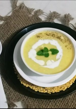 A picture of Split yellow Moong dal soup.