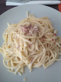 Una foto de Tallarines carbonara (Receta italiana)