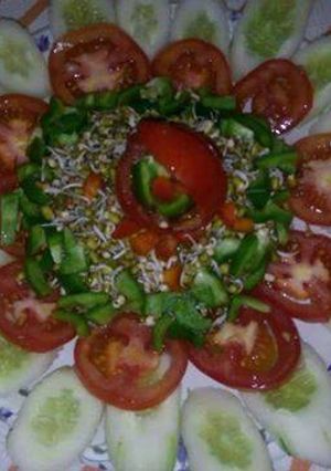 अंकुरित मुंग सलाद (Sprouted Mung salad recipe in hindi) रेसिपी मुख्य फोटो
