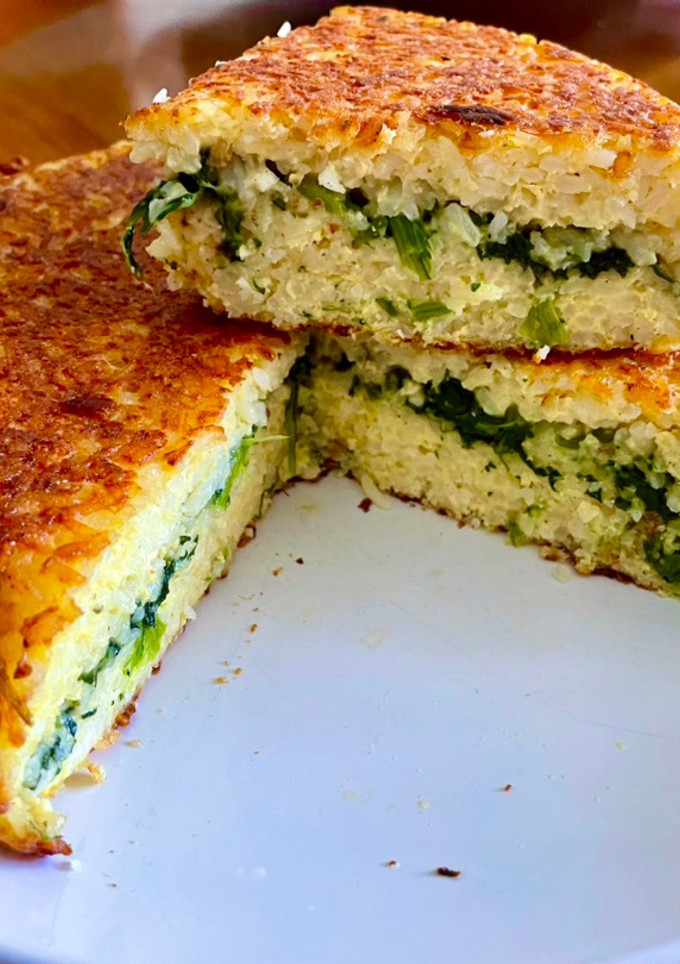 Una foto de Tortilla de arroz rellena
