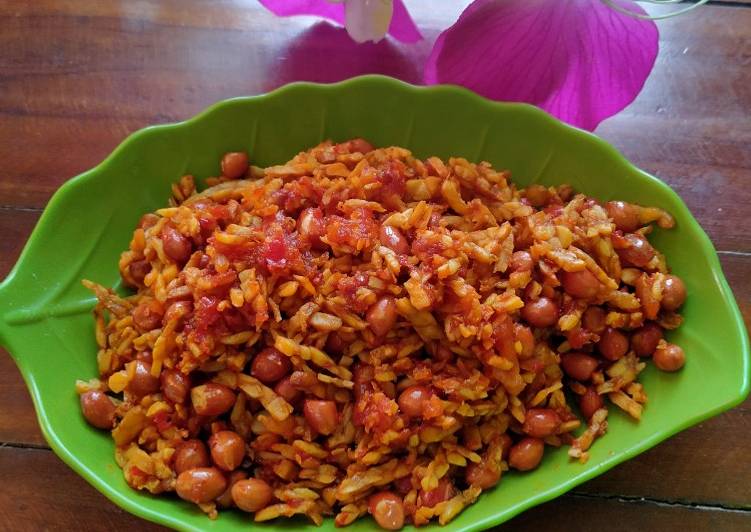 Sambel tempe kacang kering foto resep utama