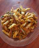 Pasta con salsa dulce de tomates y zapallo/calabaza