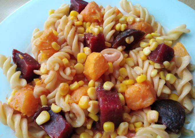 Recipe of Ultimate Vickys One Pot Pasta with Sweet Potato &amp; Beetroot GF DF EF SF NF