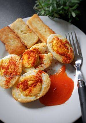 Foto resep Telur goreng & keju panggang #sarapan debm