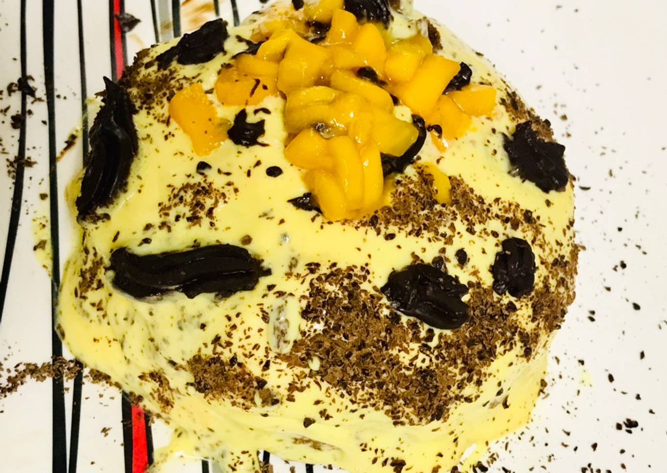 Pull me up mango cake with chocolate sponge