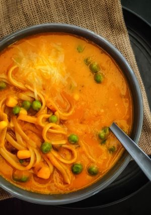 A picture of Vegetable Linguine Soup.
