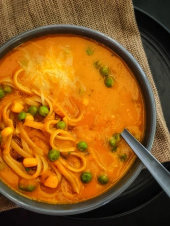 Easy Way Prepare Vegetable Linguine Soup the So Delicious Makes you drool