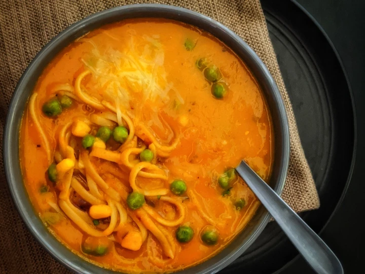 Easy Way Prepare Vegetable Linguine Soup the So Delicious Makes you drool