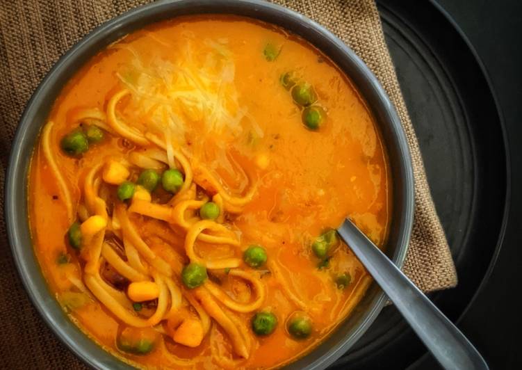 Vegetable Linguine Soup