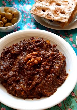 عکسی از دستور قلیه بادمجان گیلانی