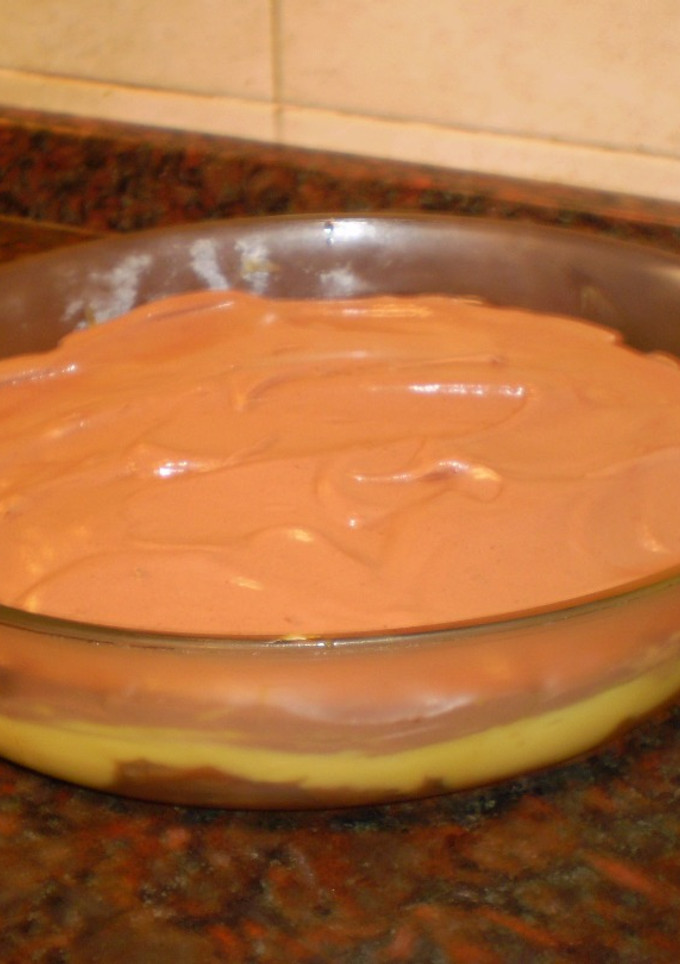 Una foto de Postre fácil de vainilla y mousse de chocolate
