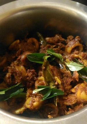 A picture of NADAN koonthal roast [ squid / kanava / kadampa ].
