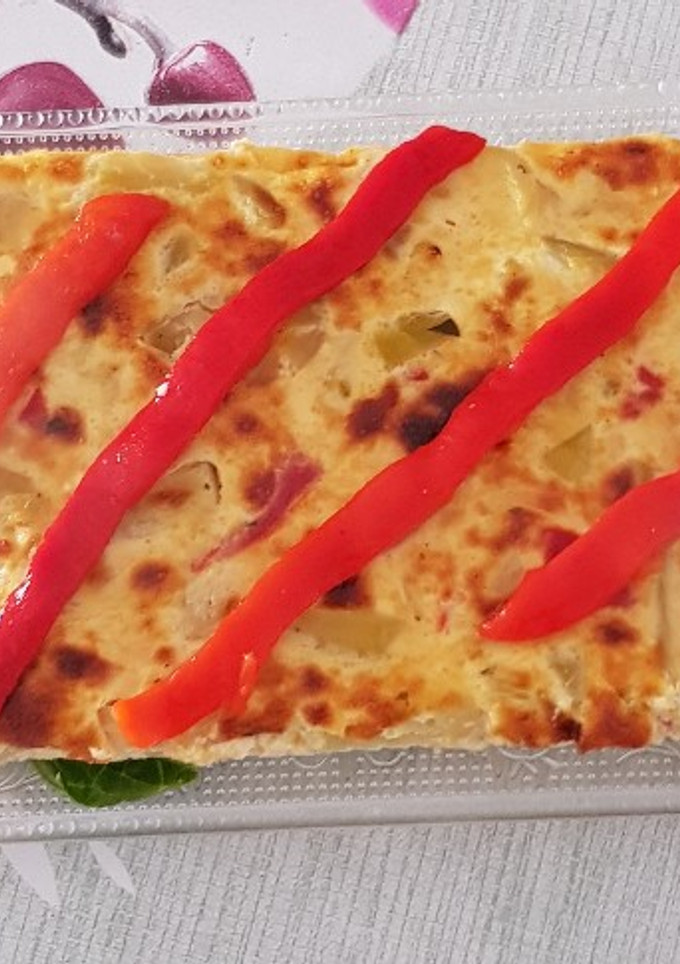 Una foto de Un flan de calabacín